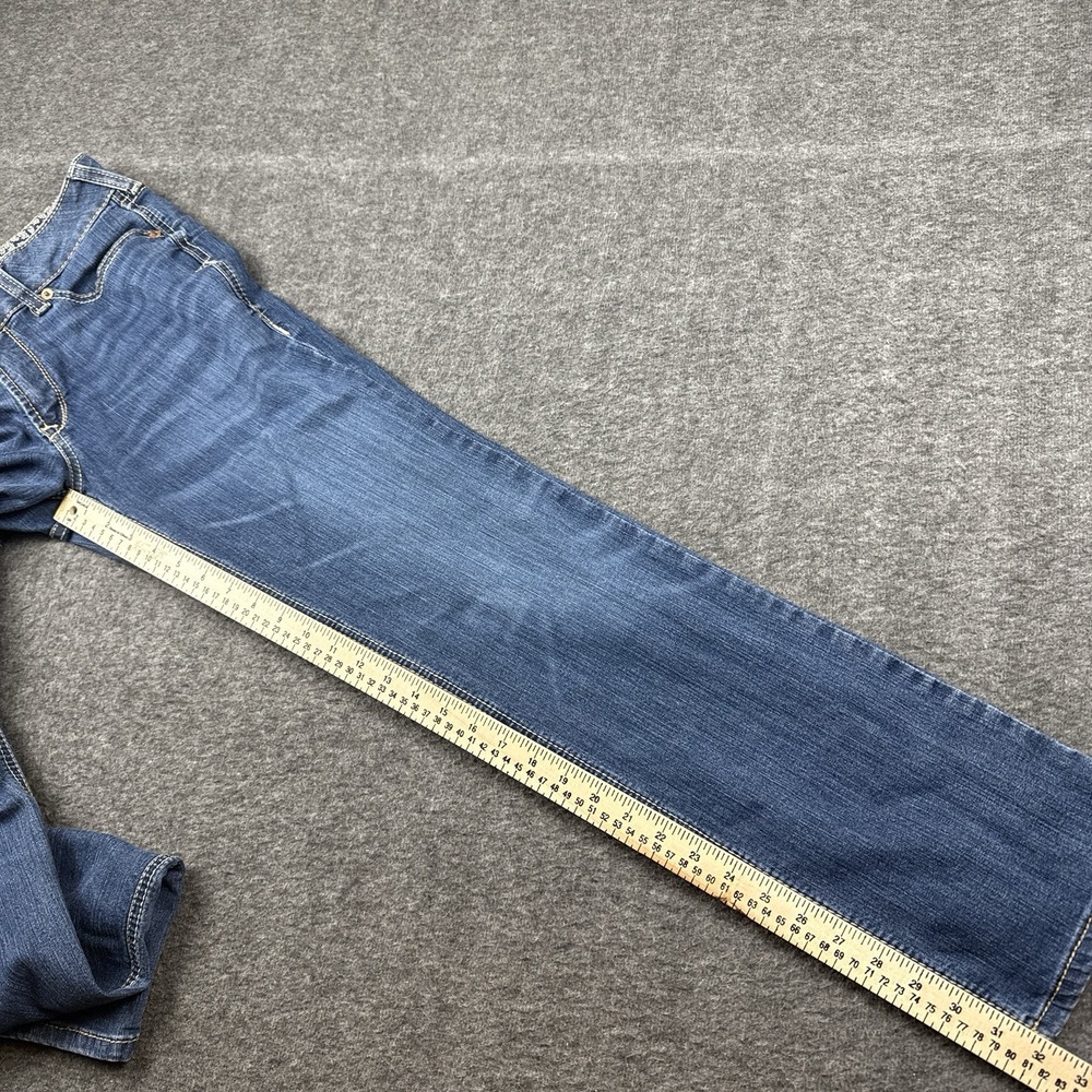 Ariat Real Denim Jeans Womens 30R Blue Embroidered Western Stitch Rodeo Stretch - Picture 5 of 8